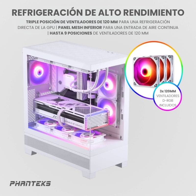 PHANTEKS 523 XT VIEW MID - TOWER E - ATX CABINET WHITE - SWIFT PERIPHERALS1088002