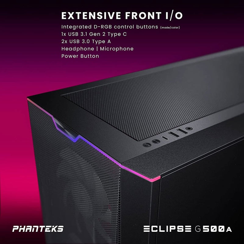 PHANTEKS ECLIPS G500A MID - TOWER E - ATX CABINET BLACK - SWIFT PERIPHERALS1084171