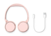 PHILIPS AUDIO TAH4209PK BLUETOOTH HEADPHONE WITH LIGHTWEIGHT AND FOLDABLE DESIGN, 32MM NEODYNAMIC DRIVERS, 55H PLAYTIME, USB TYPE - C FAST CHARGING, BUILT - IN MIC FOR SMARTPHONES, LAPTOP (PINK) - SWIFT PERIPHERALSTAH4209PK/00