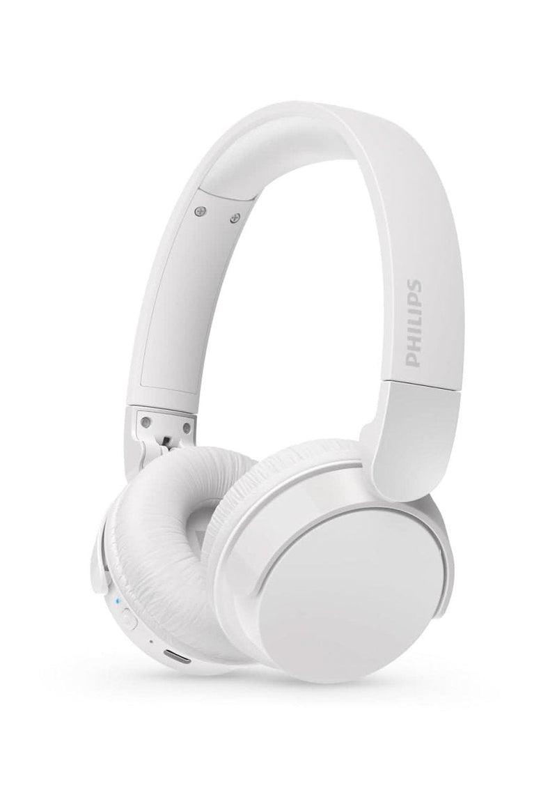 PHILIPS AUDIO TAH4209WT BLUETOOTH HEADPHONE WITH LIGHTWEIGHT AND FOLDABLE DESIGN, 32MM NEODYNAMIC DRIVERS, 55H PLAYTIME, USB TYPE - C FAST CHARGING, BUILT - IN MIC FOR SMARTPHONE, LAPTOP, TABLET (WHITE) - SWIFT PERIPHERALSTAH4209WT/00