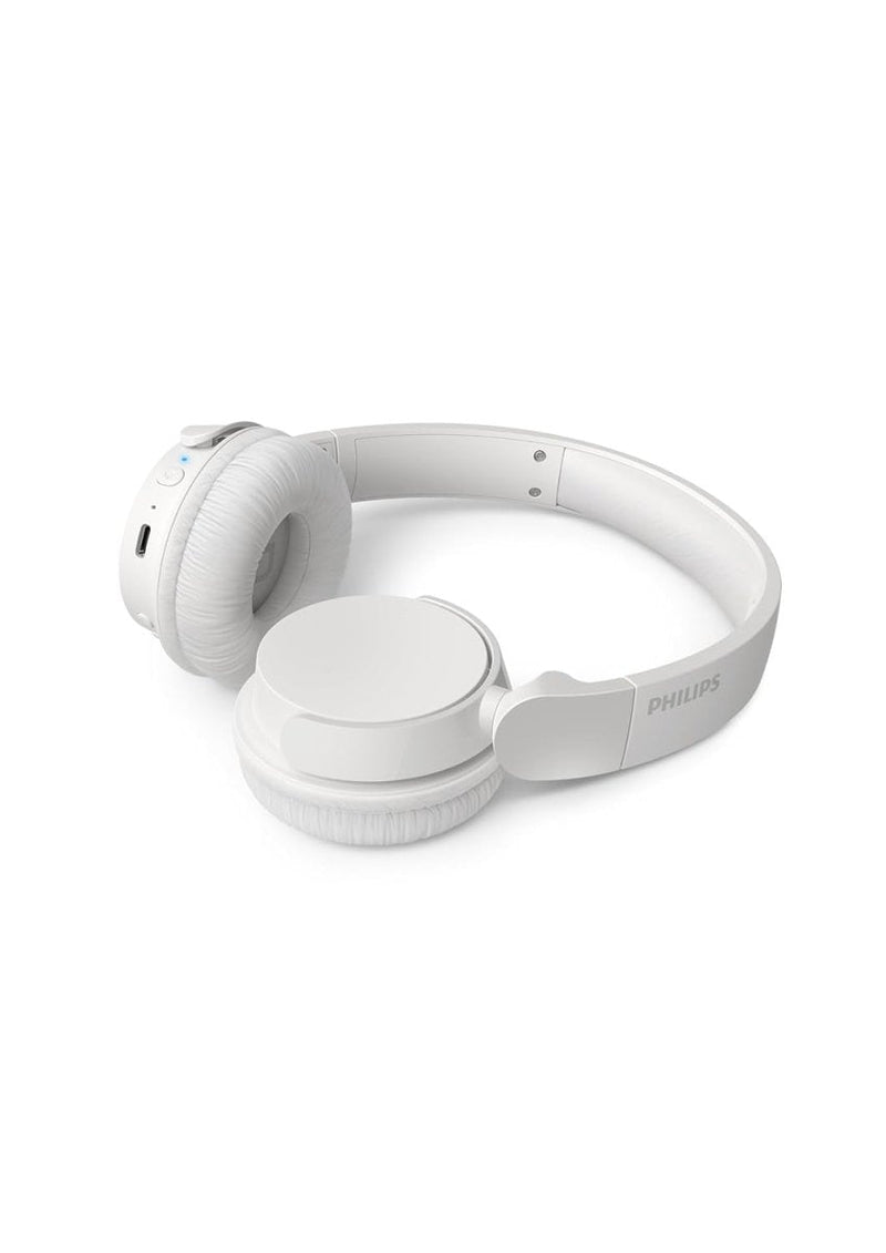 PHILIPS AUDIO TAH4209WT BLUETOOTH HEADPHONE WITH LIGHTWEIGHT AND FOLDABLE DESIGN, 32MM NEODYNAMIC DRIVERS, 55H PLAYTIME, USB TYPE - C FAST CHARGING, BUILT - IN MIC FOR SMARTPHONE, LAPTOP, TABLET (WHITE) - SWIFT PERIPHERALSTAH4209WT/00