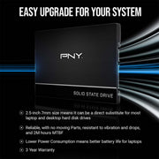 PNY CS900 120GB 2.5 - Inch SATA III Internal SSD with 515 MB/s Read Speed and 490 MB/s Write Speed - SWIFT PERIPHERALSSSD7CS900-120-RB