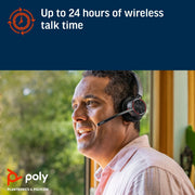 Poly Voyager 4320 - M Microsoft Teams Certified Bluetooth Wireless Headset with Charging Stand - Black - SWIFT PERIPHERALS77Z00AA