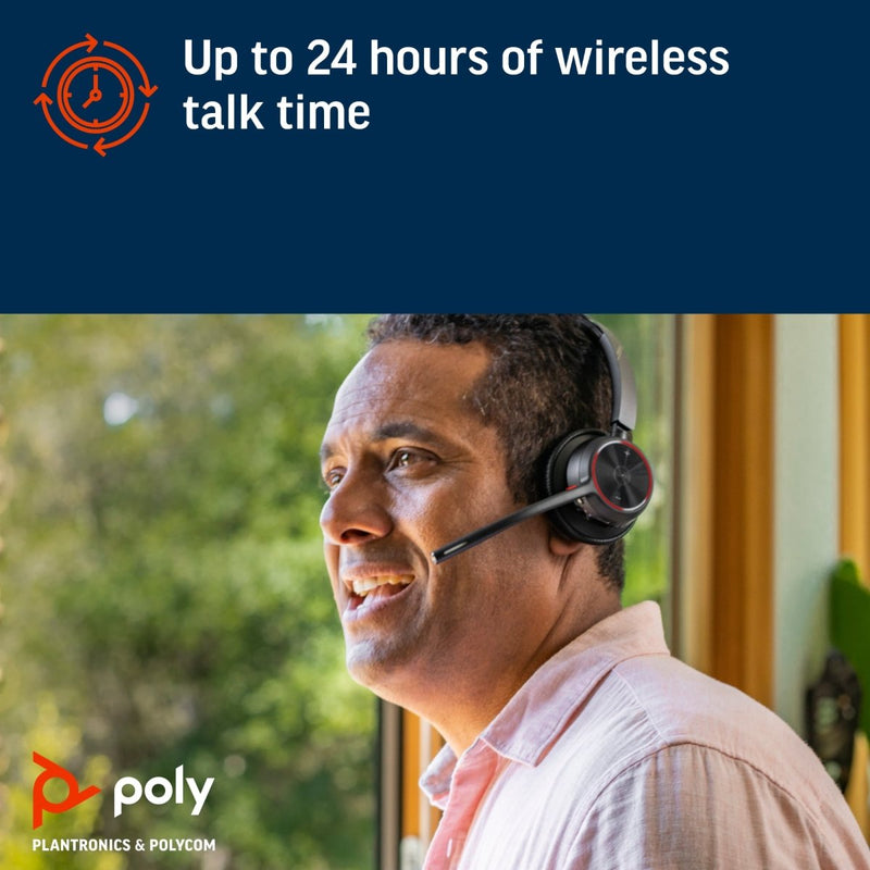 Poly Voyager 4320 - M Microsoft Teams Certified Bluetooth Wireless Headset with Charging Stand - Black - SWIFT PERIPHERALS77Z00AA