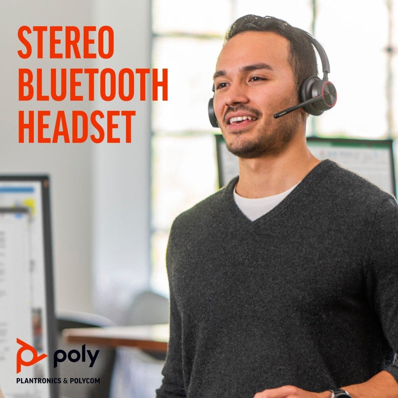 Poly Voyager 4320 - M Microsoft Teams Certified Bluetooth Wireless Headset with Charging Stand - Black - SWIFT PERIPHERALS77Z00AA