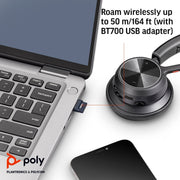 Poly Voyager 4320 - M Microsoft Teams Certified Bluetooth Wireless Headset with Charging Stand - Black - SWIFT PERIPHERALS77Z00AA