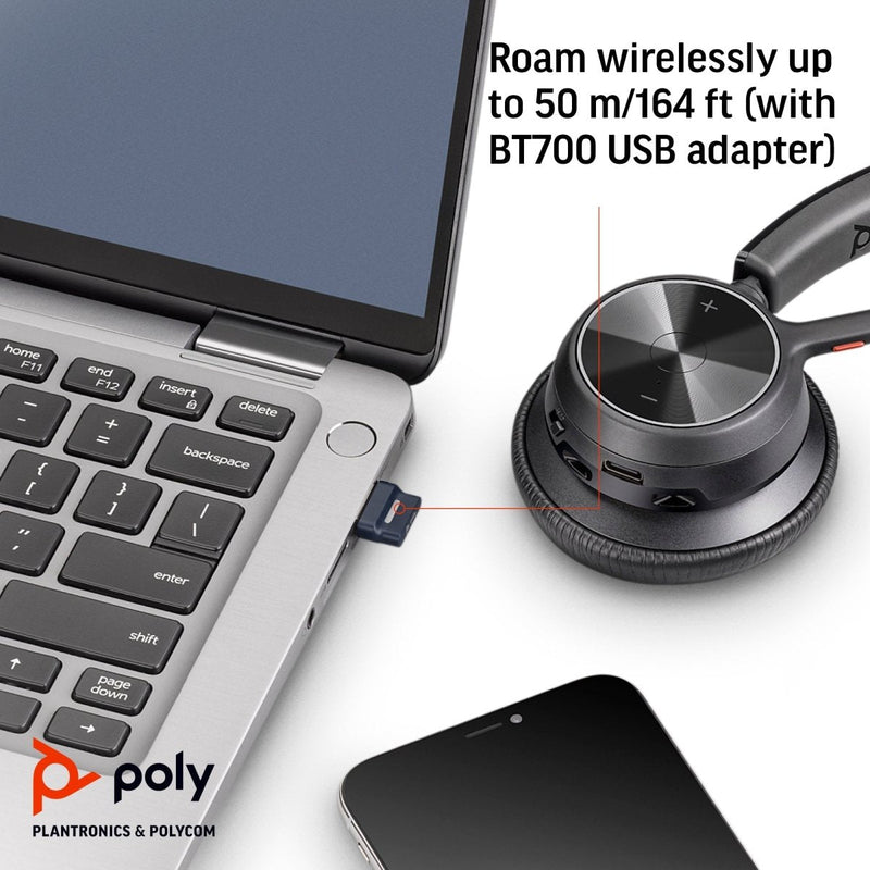 Poly Voyager 4320 - M Microsoft Teams Certified Bluetooth Wireless Headset with Charging Stand - Black - SWIFT PERIPHERALS77Z00AA