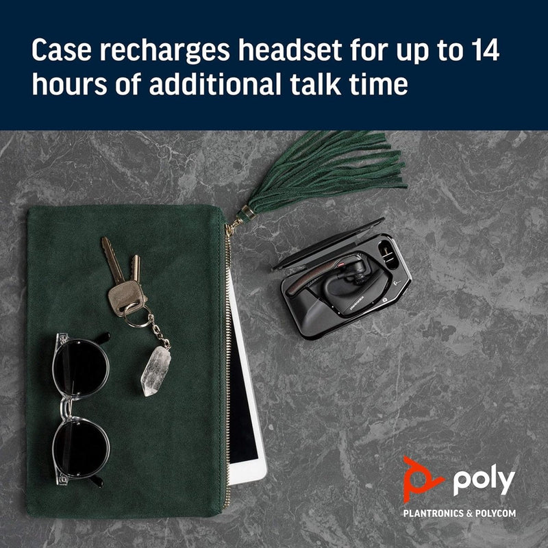 POLY Voyager 5200 UC Active Noise Cancellation Mono Bluetooth Headset with Charging Case - SWIFT PERIPHERALS‎206110-101
