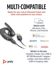 POLY Voyager 5200 UC Active Noise Cancellation Mono Bluetooth Headset with Charging Case - SWIFT PERIPHERALS‎206110-101