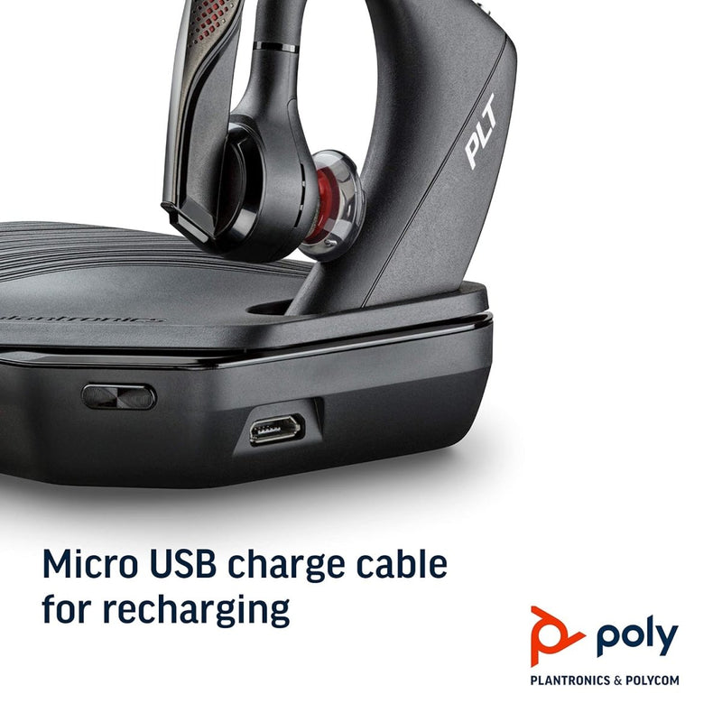 POLY Voyager 5200 UC Active Noise Cancellation Mono Bluetooth Headset with Charging Case - SWIFT PERIPHERALS‎206110-101