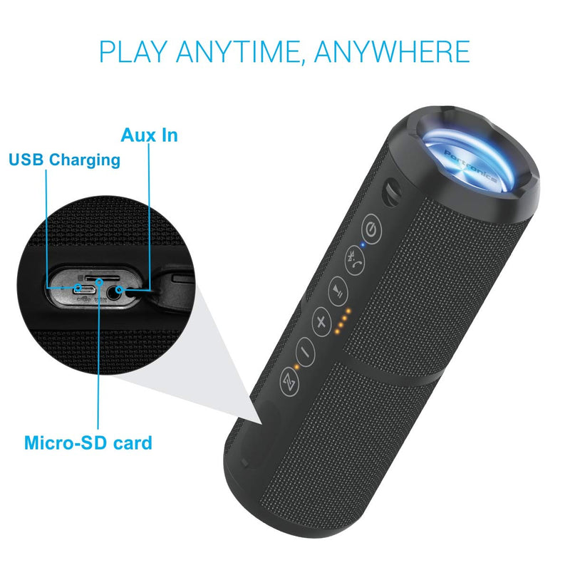 Portronics Breeze II POR - 698 Bluetooth Rechargeable Portable Stereo Speaker with Micro SD Slot and IPx6 Water Resistance - SWIFT PERIPHERALSPOR-698