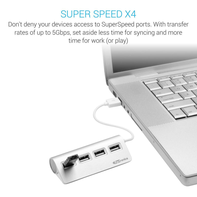 Portronics POR - 717 MPort 24 USB 2.0 Hub with 4 USB Ports and Aluminum Build - SWIFT PERIPHERALSPOR-717