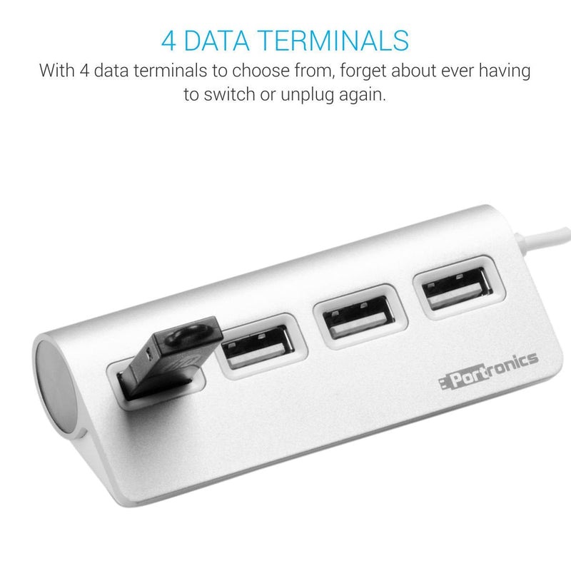 Portronics POR - 717 MPort 24 USB 2.0 Hub with 4 USB Ports and Aluminum Build - SWIFT PERIPHERALSPOR-717