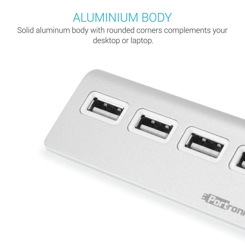 Portronics POR - 717 MPort 24 USB 2.0 Hub with 4 USB Ports and Aluminum Build - SWIFT PERIPHERALSPOR-717