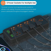 Portronics Power Plate 7 Power Converter with 8 Power Sockets - SWIFT PERIPHERALSPOR-1473