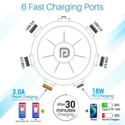 Portronics UFO Pro 60W Multi - Device Charging Station USB Hub with Six Ports and Fast charging - SWIFT PERIPHERALSPOR-1094