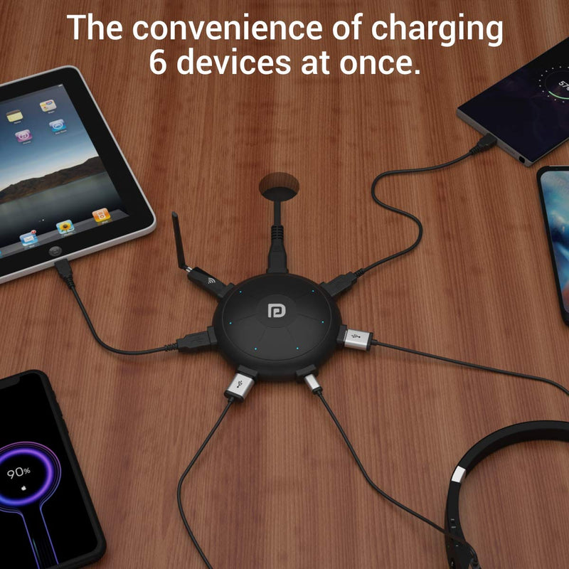 Portronics UFO Pro 60W Multi - Device Charging Station USB Hub with Six Ports and Fast charging - SWIFT PERIPHERALSPOR-1094