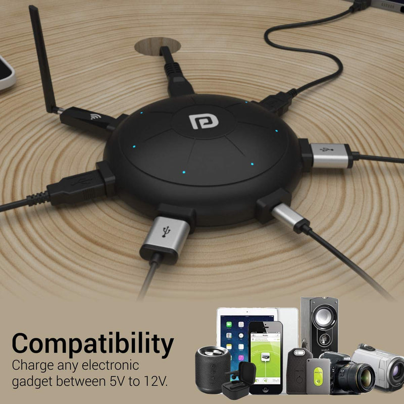 Portronics UFO Pro 60W Multi - Device Charging Station USB Hub with Six Ports and Fast charging - SWIFT PERIPHERALSPOR-1094