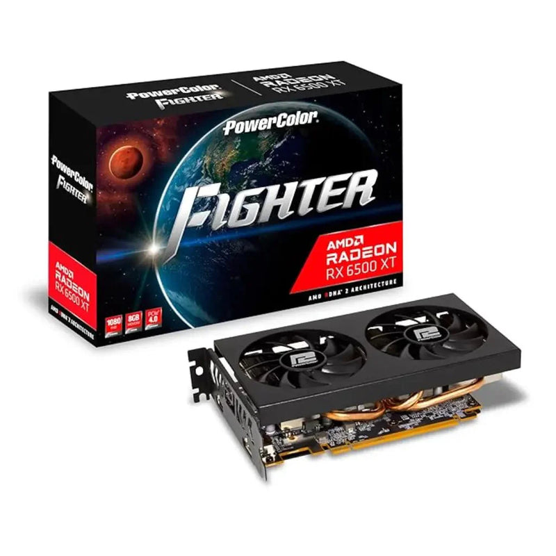 PowerColor Fighter Radeon RX 6500 XT 8GB GDDR6 64 - bit Graphics Card - SWIFT PERIPHERALSAXRX-6500XT-8GBD6-DH-OC