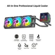 PROLAB AI360 LCD AIO LIQUID COOLER ARGB BLACK - SWIFT PERIPHERALS1094456