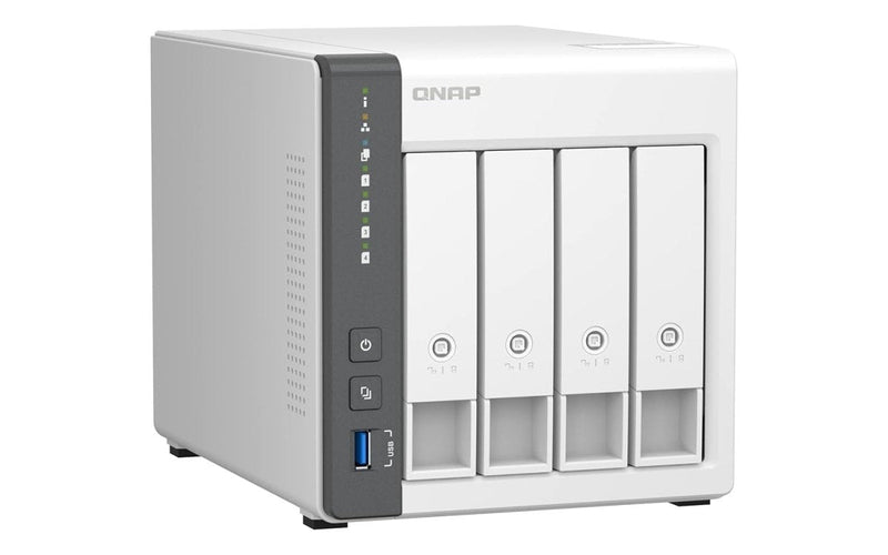 QNAP TS - 433 - 4G 4 BAY NAS WITH QUAD - CORE PROCESSOR, 4 GB DDR4 RAM AND 2.5GBE + GBE LAN NETWORK (DISKLESS) WHITE - SWIFT PERIPHERALS1085230