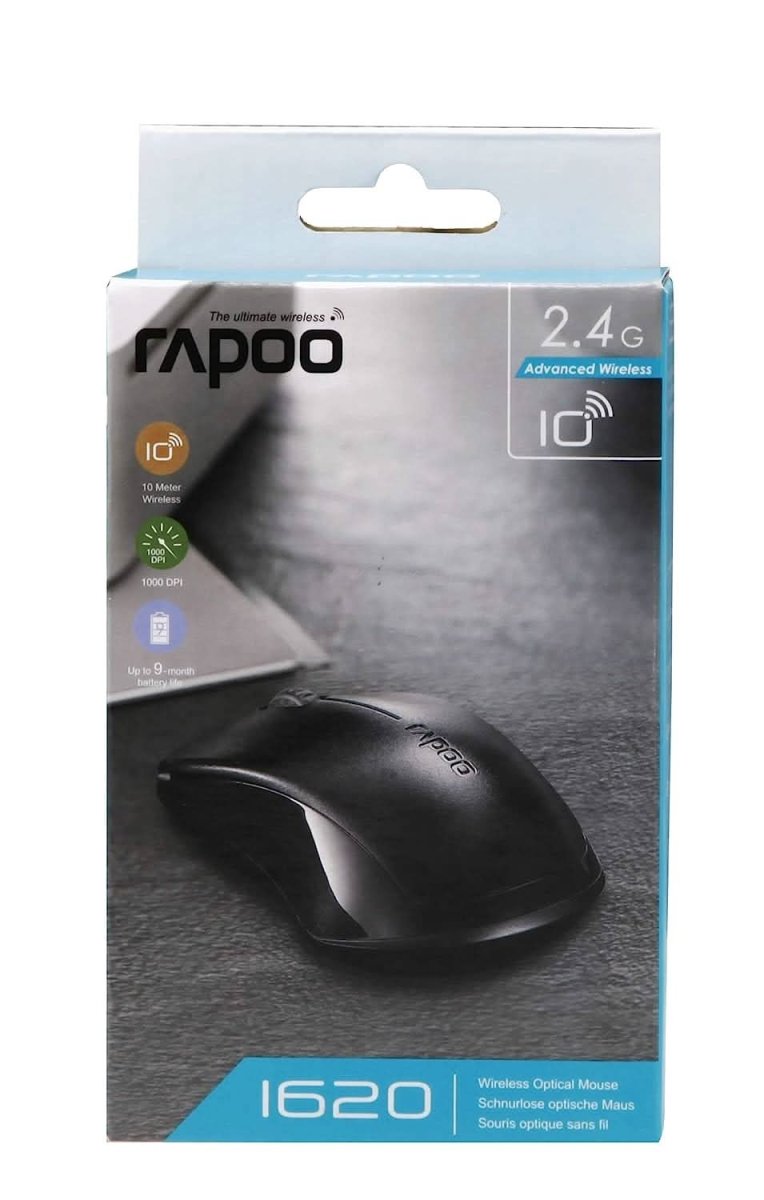RAPOO 3KEY 1620 WIRELESS MOUSE BLACK - SWIFT PERIPHERALS104710