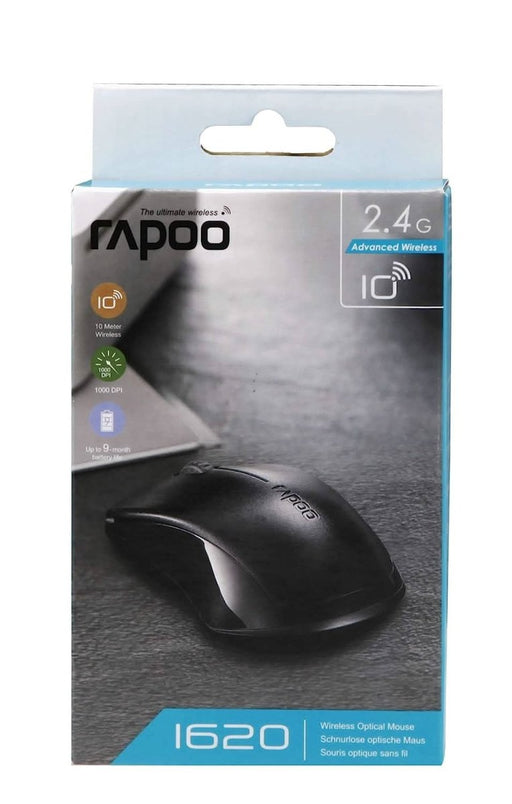 RAPOO 3KEY 1620 WIRELESS MOUSE BLACK - SWIFT PERIPHERALS104710