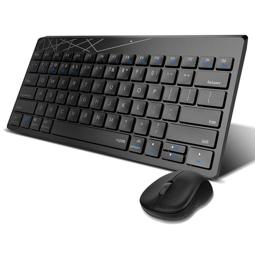 RAPOO 8000M MULTI - MODE KEYBOARD & MOUSE BLUETOOTH 3.0/4.0 WIRELESS 2.4 GHZ 1300 DPI COMBO - BLACK - SWIFT PERIPHERALS105378