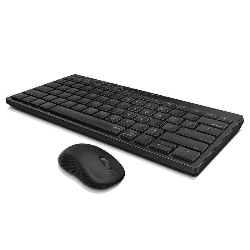 RAPOO 8000M MULTI - MODE KEYBOARD & MOUSE BLUETOOTH 3.0/4.0 WIRELESS 2.4 GHZ 1300 DPI COMBO - BLACK - SWIFT PERIPHERALS105378