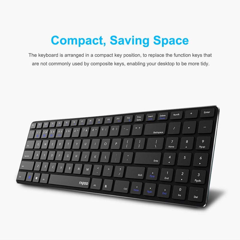 RAPOO 9300M SILENT MULTI - MODE WIRELESS KEYBOARD AND MOUSE COMBO WHITE/BLACK - SWIFT PERIPHERALS105154