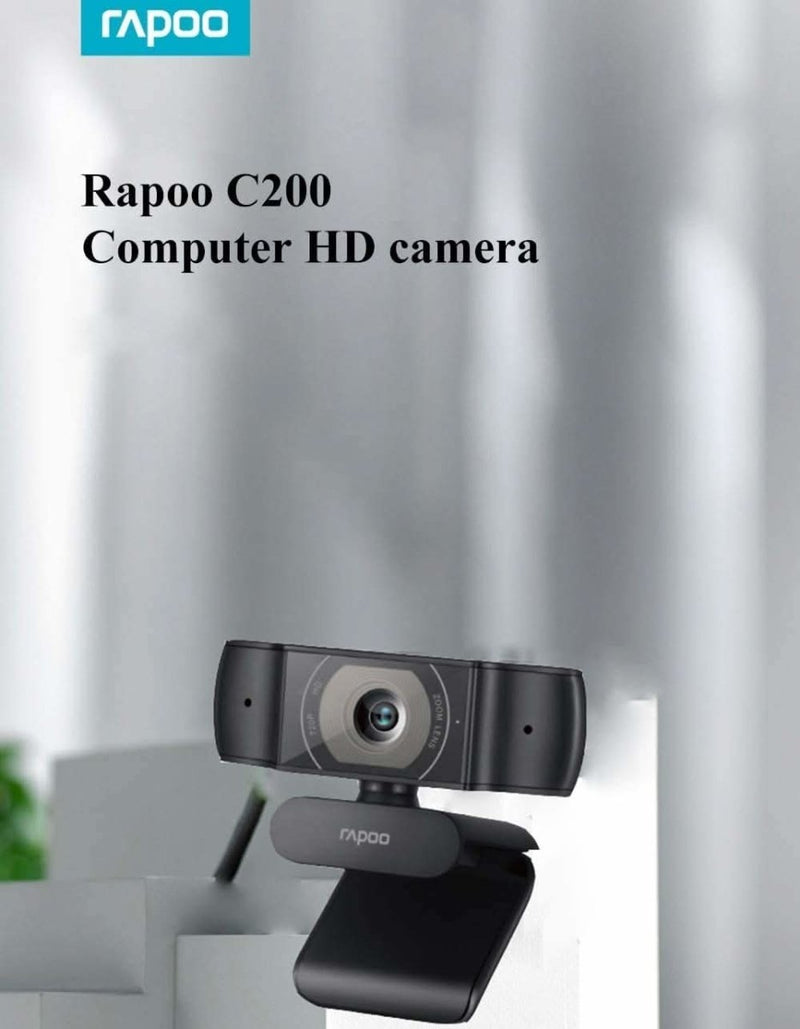 RAPOO C200 720P HD USB BLACK WEBCAM - SWIFT PERIPHERALS104711