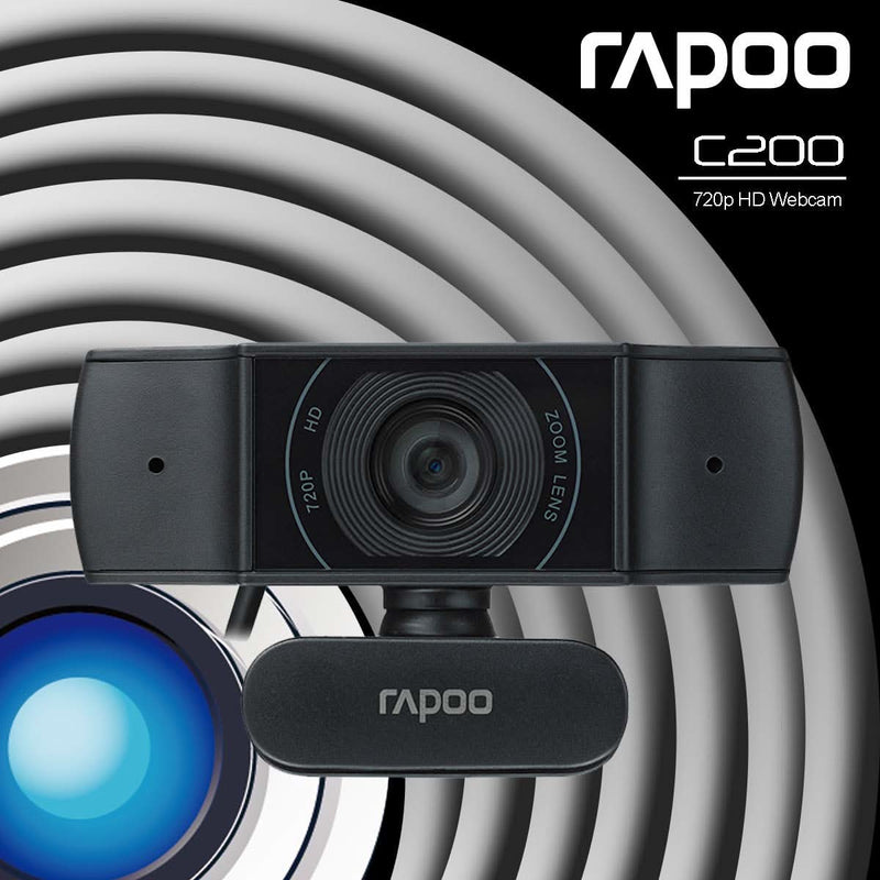 RAPOO C200 720P HD USB BLACK WEBCAM - SWIFT PERIPHERALS104711