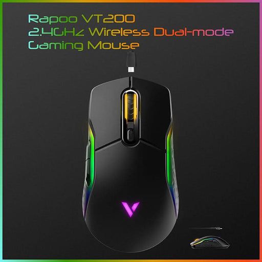RAPOO OPTICAL GAMING MOUSE VT200 FEATURING IR SENSOR TECHNOLOGY WITH 6200 DPI - SWIFT PERIPHERALS104174