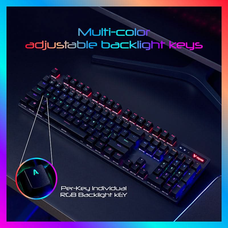 RAPOO V500 PRO MECHANICAL GAMING KEYBOARD (BLACK) - SWIFT PERIPHERALS104171