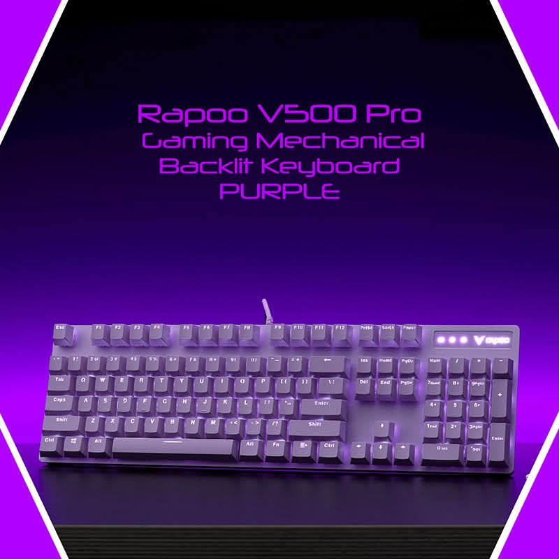 RAPOO V500 PRO MECHANICAL GAMING KEYBOARD PURPLE - SWIFT PERIPHERALS104169