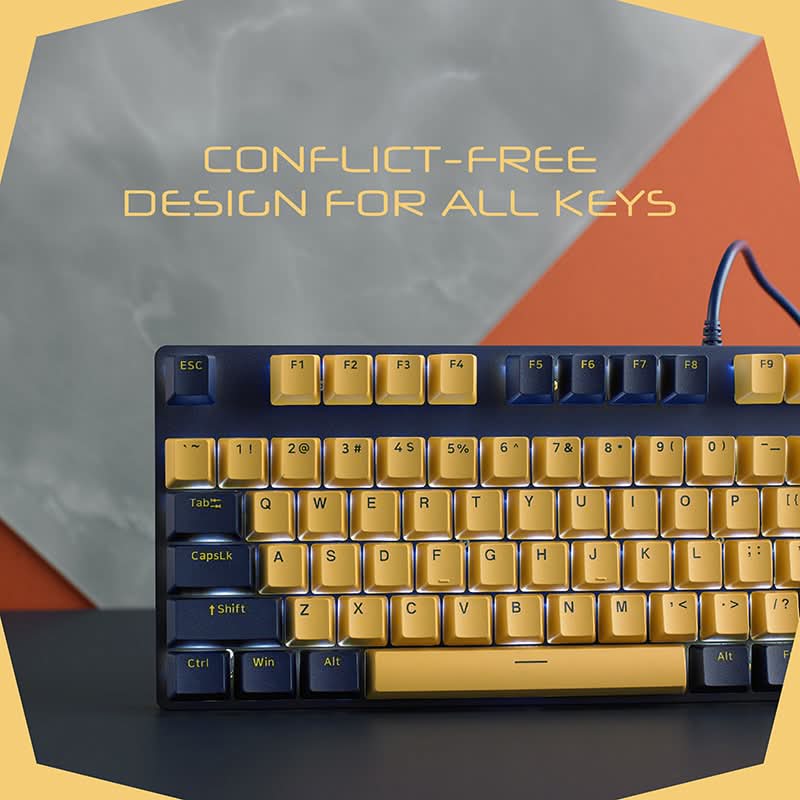 RAPOO V500 PRO MECHANICAL GAMING KEYBOARD YELLOW - BLUE - SWIFT PERIPHERALS104167