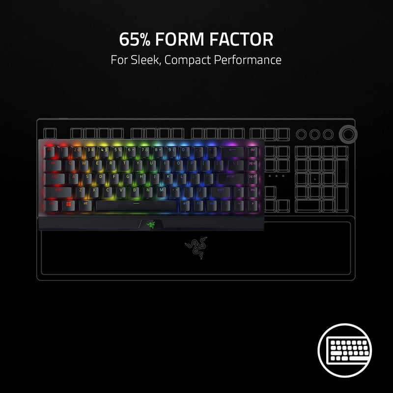 RAZER BLACKWIDOW V3 MINI HYPERSPEED - 65% WIRELESS MECHANICAL GAMING KEYBOARD (GREEN SWITCH) RZ03 - 03891400 - R3M1 - SWIFT PERIPHERALS1082770