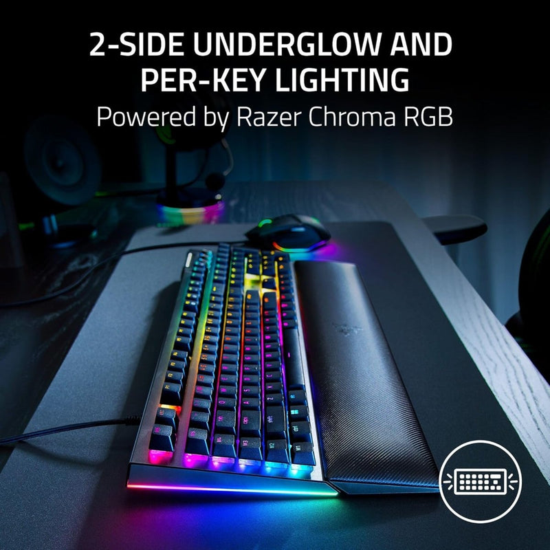 RAZER BLACKWIDOW V4 - MECHANICAL GAMING KEYBOARD (GREEN SWITCH) RZ03 - 04690100 - R3M1 - SWIFT PERIPHERALS1094199