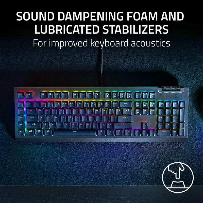 RAZER BLACKWIDOW V4 - MECHANICAL GAMING KEYBOARD (GREEN SWITCH) RZ03 - 04690100 - R3M1 - SWIFT PERIPHERALS1094199