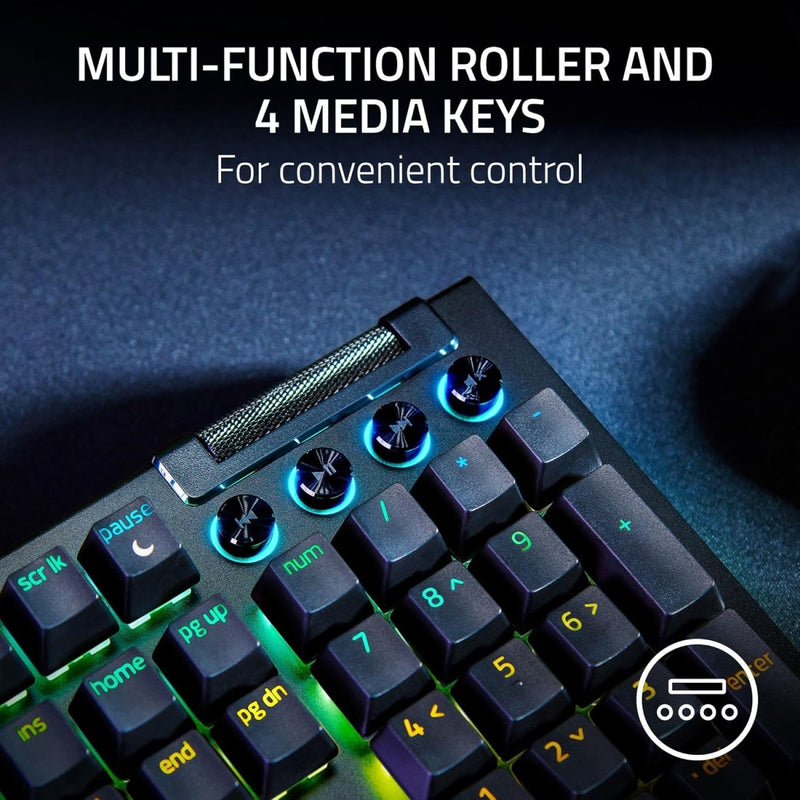 RAZER BLACKWIDOW V4 - MECHANICAL GAMING KEYBOARD (GREEN SWITCH) RZ03 - 04690100 - R3M1 - SWIFT PERIPHERALS1094199