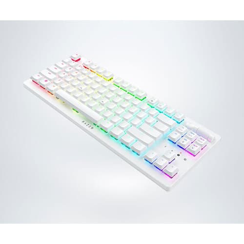 RAZER DEATHSTALKER V2 PRO TENKEYLESS - WIRELESS LOW PROFILE OPTICAL GAMING KEYBOARD (LINEAR RED SWITCH) - WHITE RZ03 - 04373500 - R3M1 - SWIFT PERIPHERALS1094214