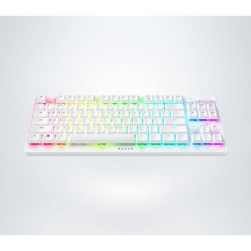 RAZER DEATHSTALKER V2 PRO TENKEYLESS - WIRELESS LOW PROFILE OPTICAL GAMING KEYBOARD (LINEAR RED SWITCH) - WHITE RZ03 - 04373500 - R3M1 - SWIFT PERIPHERALS1094214