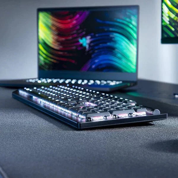 RAZER DEATHSTALKER V2 PRO - WIRELESS LOW PROFILE OPTICAL GAMING KEYBOARD (CLICKY PURPLE SWITCH) RZ03 - 04361800 - R3M1 - SWIFT PERIPHERALS1094208