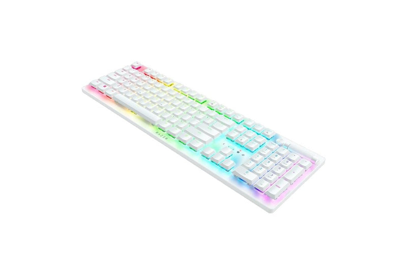 RAZER DEATHSTALKER V2 PRO - WIRELESS LOW PROFILE OPTICAL GAMING KEYBOARD (CLICKY PURPLE SWITCH) - WHITE RZ03 - 04363500 - R3M1 - SWIFT PERIPHERALS1094224