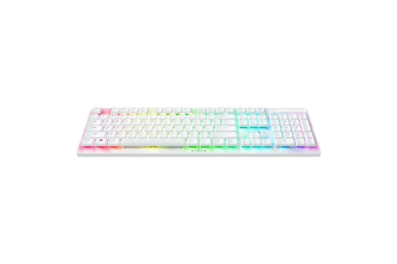 RAZER DEATHSTALKER V2 PRO - WIRELESS LOW PROFILE OPTICAL GAMING KEYBOARD (CLICKY PURPLE SWITCH) - WHITE RZ03 - 04363500 - R3M1 - SWIFT PERIPHERALS1094224