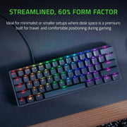 RAZER HUNTSMAN MINI PURPLE SWITCH GAMING KEYBOARD RZ03 - 03390100 - R3M1 - SWIFT PERIPHERALS104586