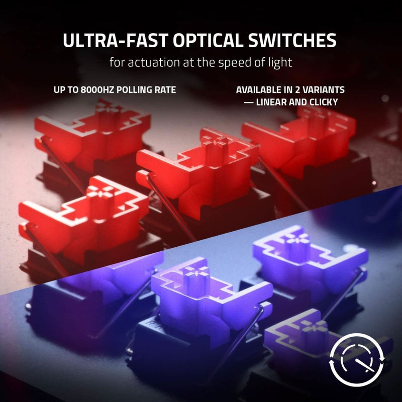 RAZER HUNTSMAN V2 TENKEYLESS - OPTICAL GAMING KEYBOARD (LINEAR RED SWITCH) - QUARTZ EDITION RZ03 - 03942000 - R3M1 - SWIFT PERIPHERALS1082268