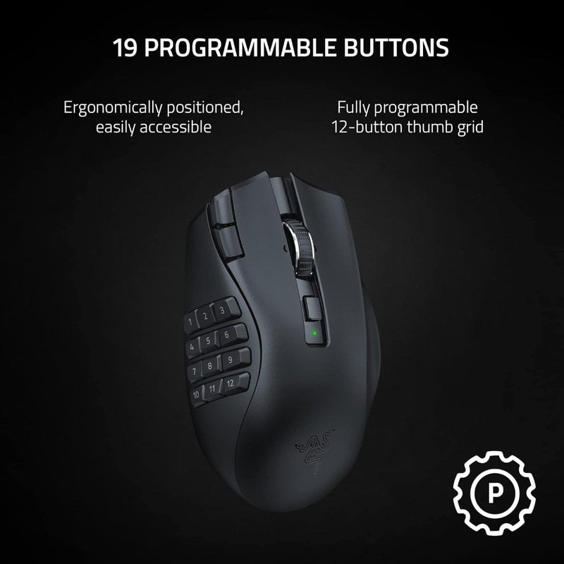 RAZER NAGA V2 HYPERSPEED - WIRELESS MMO GAMING MOUSE RZ01 - 03600100 - R3A1 - SWIFT PERIPHERALS1094218