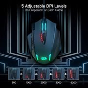 REDRAGON IMPACT M908 RGB LED MMO USB WIRED GAMING MOUSE (BLACK) - SWIFT PERIPHERALS1091538