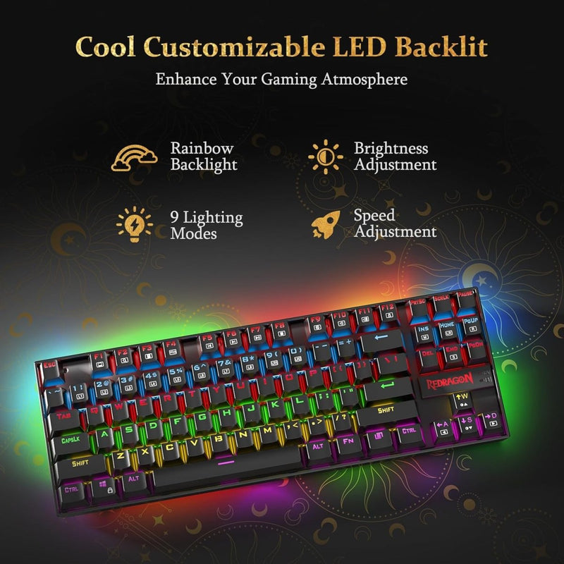 REDRAGON K552 RAINBOW KUMARA USB GAMING RED SWITCH KEYBOARD - SWIFT PERIPHERALS1090050